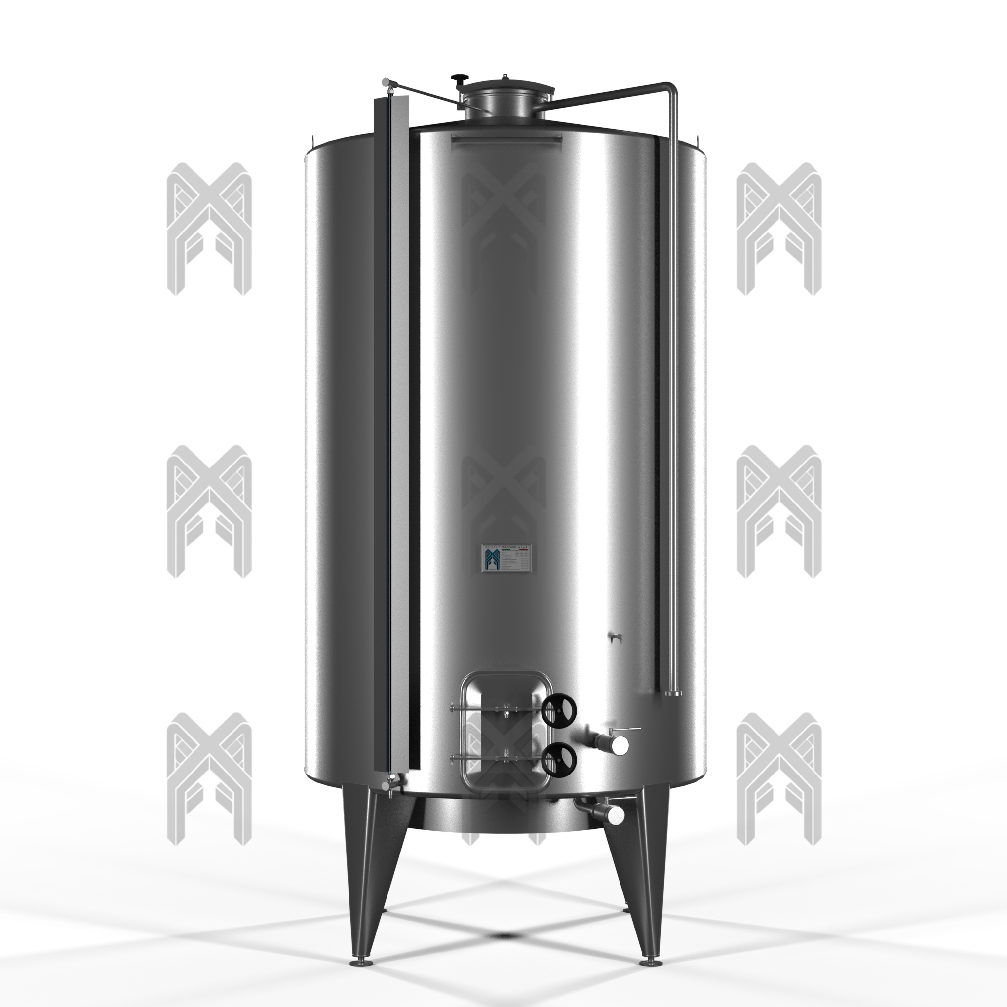 خزانات صانعي النبيذ ذات قاع مسطح مائلة بنسبة 3٪.