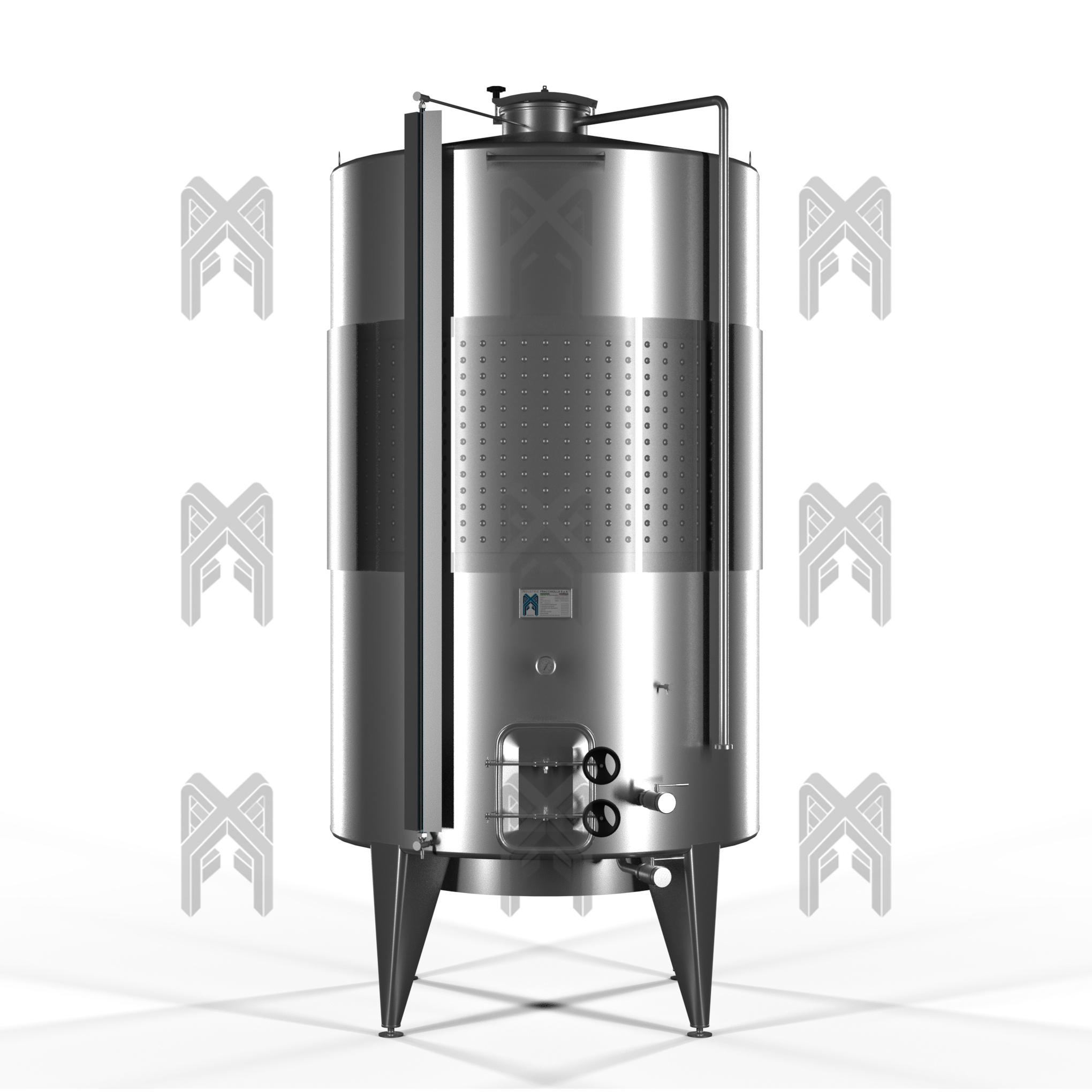 خزانات صانعي النبيذ بقاع مسطح مائل بنسبة 3٪ بجيب التبادل الحراري على شكل خلية نحل معزول . - الصورة 2